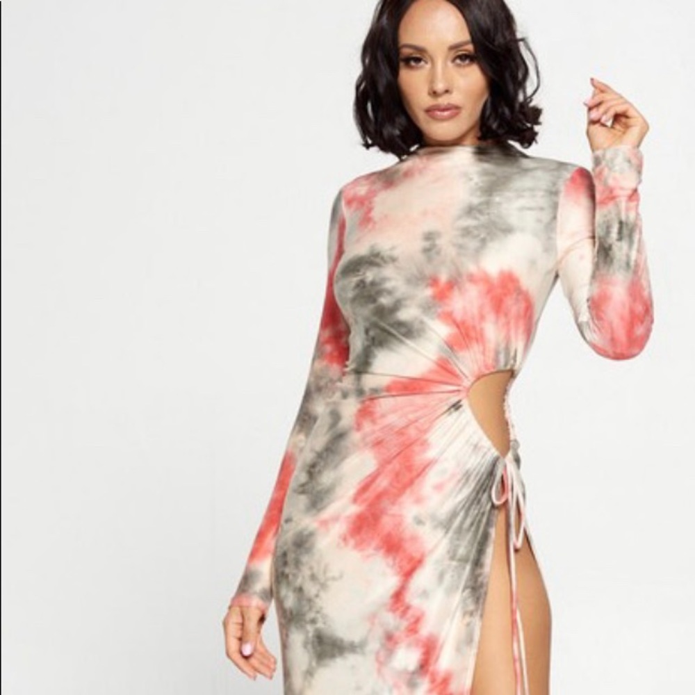TRENDING STYLISH HIGH SLIT TIE DYE MAXI DRESS
